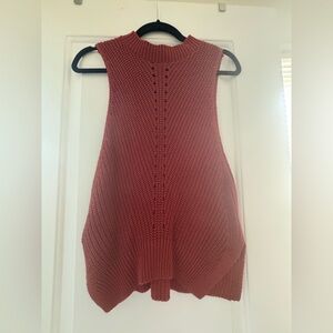 Rust Knit Sleeveless Sweater